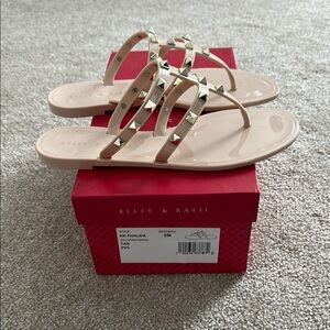 Kelly & Katie Tan Sandals with Stud Accents